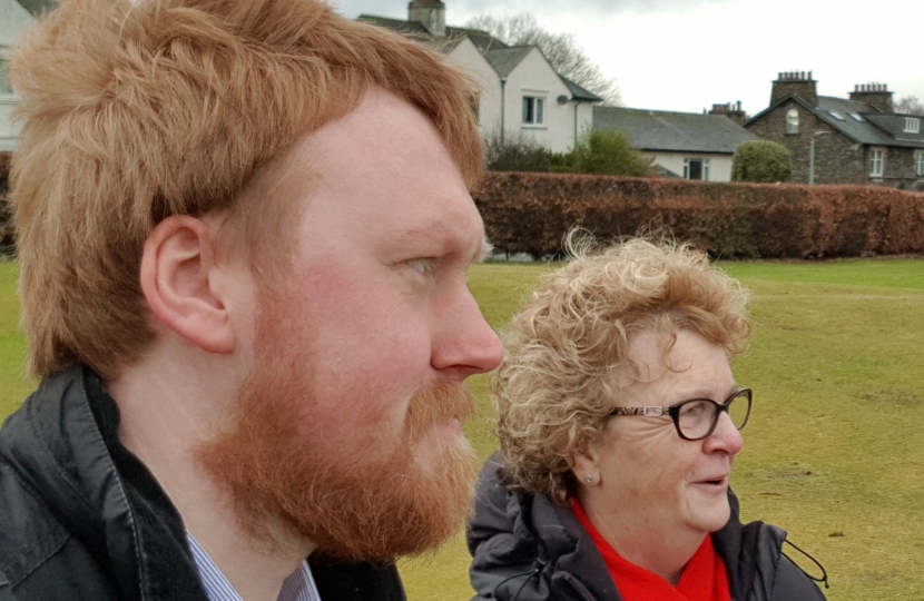 Cllr Ben Berry and Windermere campaigner Jane Hoyle