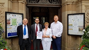 Royalty Cinema manager Charles Morris, Chairman of the Furness Theatre Organ Project Mark Latimer, local campaigner Jane Hoyle, and Windermere councillor Ben Berry