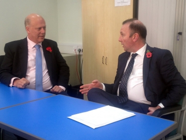 Transport Secretary Chris Grayling and Cllr James Airey