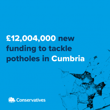 £12 million pothole funding for Cumbria
